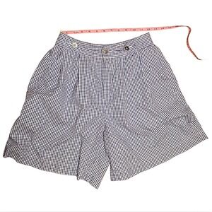Vintage Liz Sport‎ Blue Gingham Shorts Women - Size 6